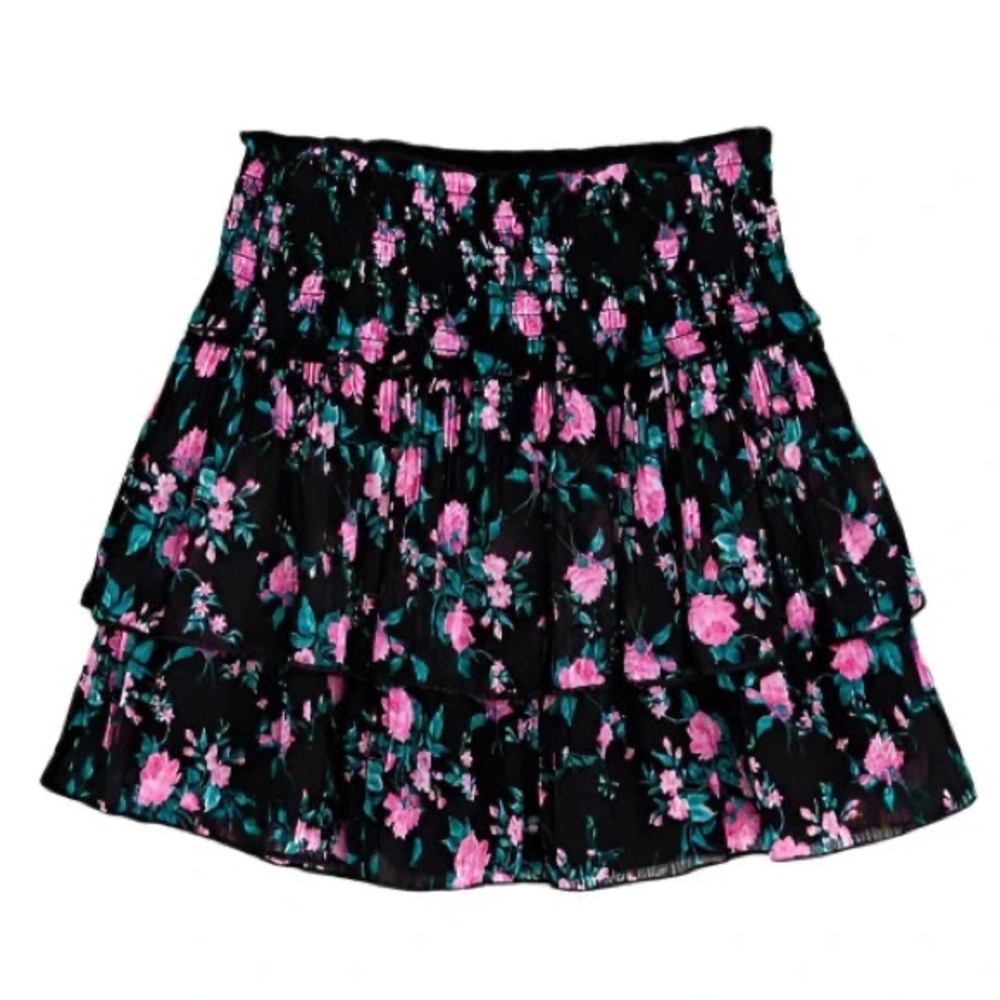 CHELSEA SKIRT - BLACK WINTER FLORAL